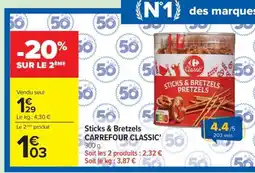 Carrefour Sticks & Bretzels CARREFOUR CLASSIC offre