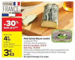 Carrefour Petit Sainte Maure cendré offre