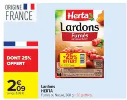 Carrefour Lardons Herta offre