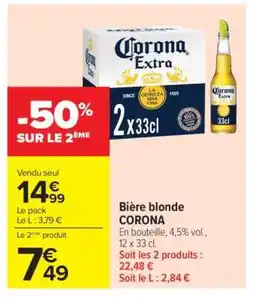 Carrefour BIÈRE BLONDE “CORONA” offre