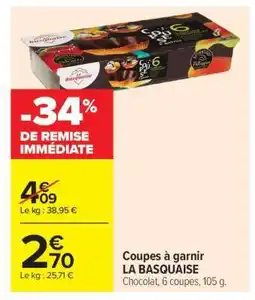 Carrefour Coupes à garnir LA BASQUAISE offre