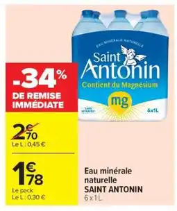 Carrefour Eau Minérale Naturelle Saint Antonin offre