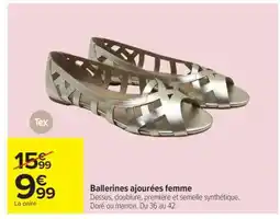 Carrefour Ballerines ajourées femme offre