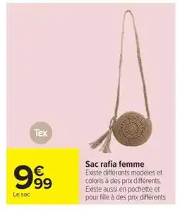 Carrefour Sac rafia femme offre