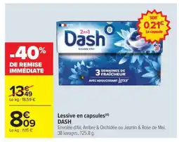 Carrefour Lessive en capsules DASH offre