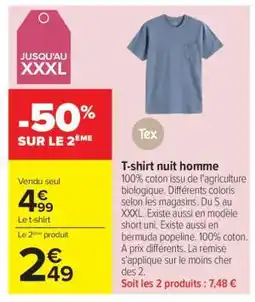 Carrefour T-shirt nuit homme offre