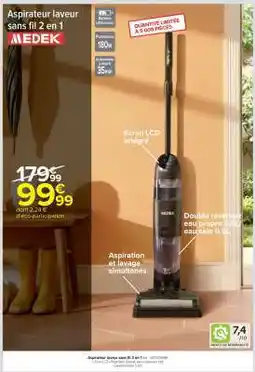 Carrefour Aspirateur laveur sans fil 2 en 1 offre