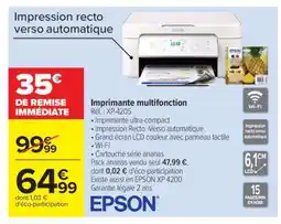 Carrefour Imprimante multifonction Epson XP-4205 offre