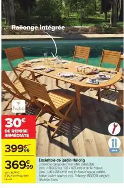 Carrefour Ensemble de jardin Halong offre