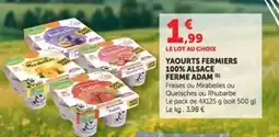 Hyper U Yaourts Fermiers 100% Alsace Ferme Adam offre