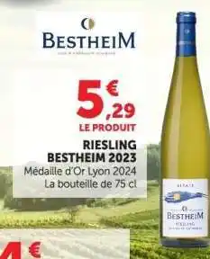 Hyper U RIESLING BESTHEIM 2023 offre
