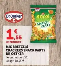 Hyper U MIX BRETZELS CRACKERS SNACK PARTY DR OETKER offre