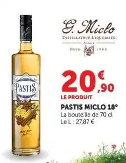Hyper U Pastis Miclo 18° offre