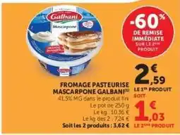 Hyper U Fromage Pasteurisé Mascarpone Galbani offre