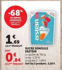 Hyper U Sucre Semoule 'Erstein' offre