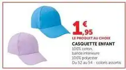 Hyper U Casquette enfant offre
