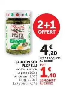 Hyper U SAUCE PESTO FLORELLI offre