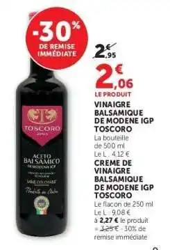 Hyper U VINAIGRE BALSAMIQUE DE MODÈNE IGP TOSCORO offre