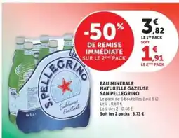 Hyper U Eau Minérale Naturelle Gazeuse 'San Pellegrino' offre