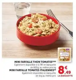 Hyper U MINI FARFALLE THON TOMATES offre
