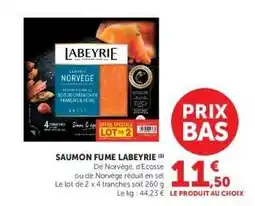 Hyper U SAUMON FUMÉ LABEYRIE offre