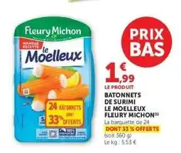 Hyper U Bâtonnets De Surimi Le Moelleux Fleury Michon offre