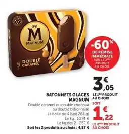 Hyper U BÂTONNETS GLACÉS MAGNUM offre
