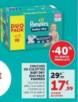 Hyper U Pampers Baby Dry Duo Pack offre