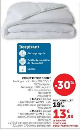 Hyper U COUETTE TOP COOL offre