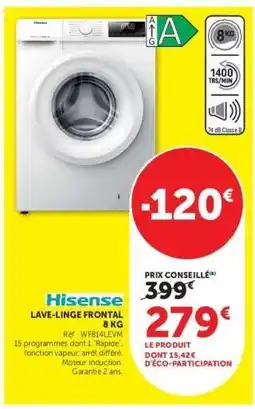 Hyper U Hisense Lave-linge Frontal 8 kg offre