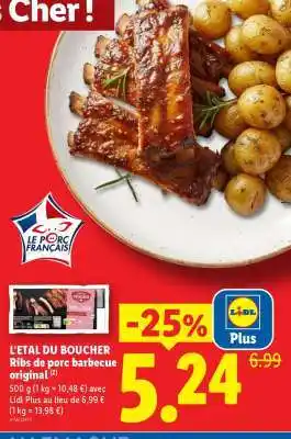 L'ÉTAL DU BOUCHER Ribs de porc barbecue original