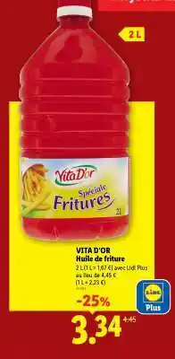 Lidl VITA D'OR Huile de friture offre