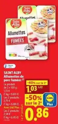 Lidl SAINT ALBY Allumettes de porc fumées offre