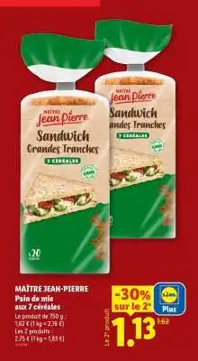 Lidl MAÎTRE JEAN-PIERRE offre
