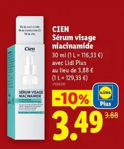 Lidl CIEN Sérum visage niacinamide offre
