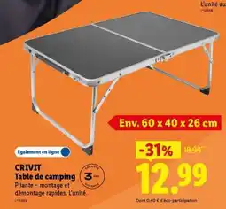 Lidl CRIVIT Table de camping offre