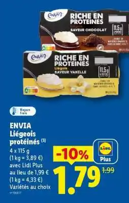 Lidl ENVIA Liégeois protéinés offre