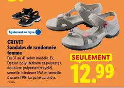 Lidl CRIVIT Sandales de randonnée femme offre