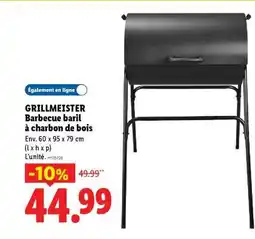 Lidl GRILLMEISTER Barbecue baril à charbon de bois offre