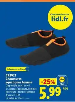 Lidl CRIVIT Chaussures aquatiques homme offre