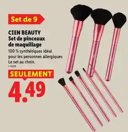 Lidl CIEN BEAUTY Set de pinceaux de maquillage offre