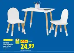 Lidl LIVARNO Table et chaises pour enfants offre