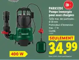 Lidl PARKSIDE Pompe immergée pour eaux chargées offre