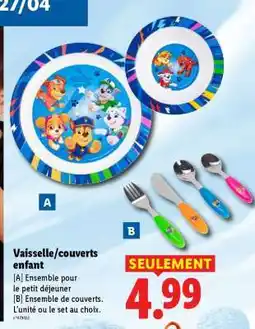 Lidl Vaisselle/couverts enfant offre