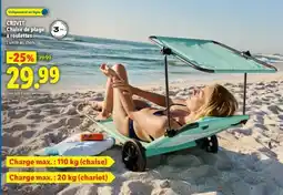 Lidl CRIVIT Chaise de plage à roulettes offre