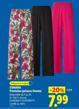 Lidl ESMARA Pantalon palazzo femme offre