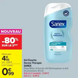 Carrefour Market Gel douche derma thérapie sanex offre