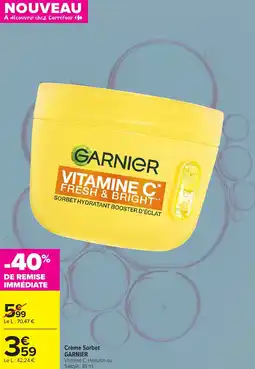 Carrefour Market Crème sorbet garnier offre