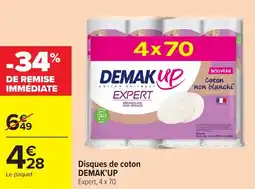 Carrefour Market Disques de coton demak'up offre