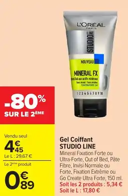 Carrefour Market Gel coiffant studio line offre